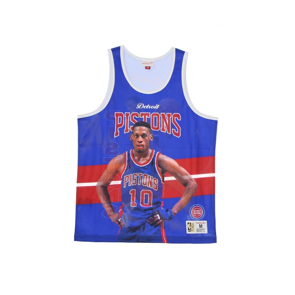 CANOTTA TIPO BASKET UOMO NBA BEHIND THE BACK TANK DENNIS RODMAN HARDWOOD CLASSICS DETPIS ROYAL