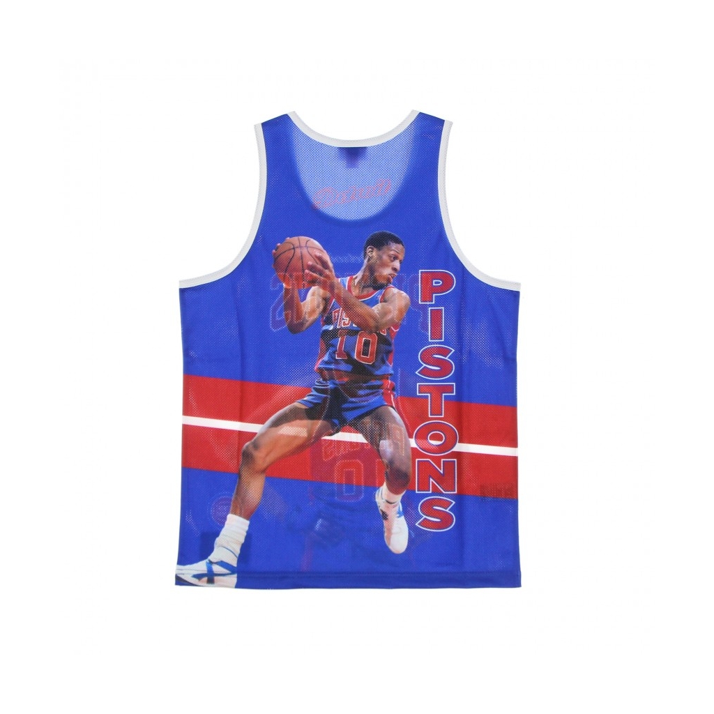 CANOTTA TIPO BASKET UOMO NBA BEHIND THE BACK TANK DENNIS RODMAN HARDWOOD CLASSICS DETPIS ROYAL