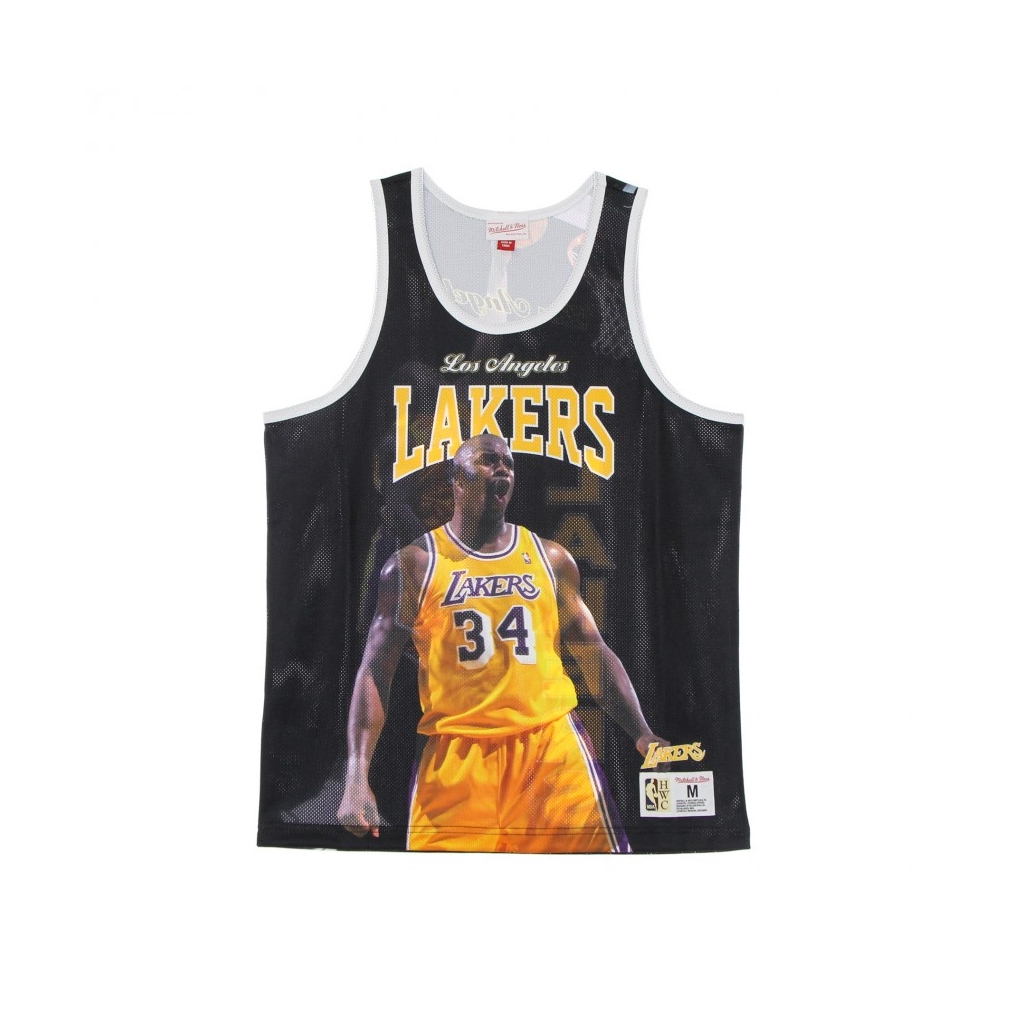 CANOTTA TIPO BASKET UOMO NBA BEHIND THE BACK TANK SHAQUILLE ONEAL HARDWOOD CLASSICS LOSLAK BLACK