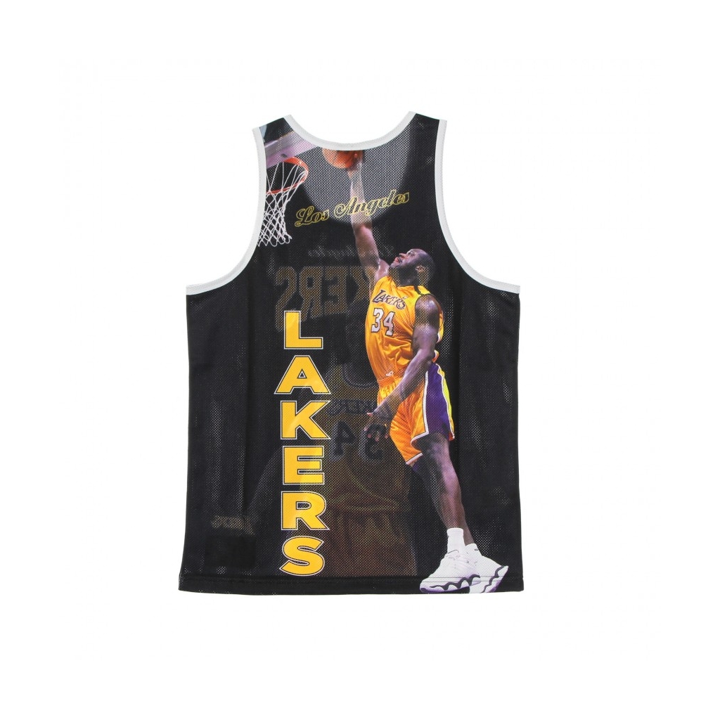 CANOTTA TIPO BASKET UOMO NBA BEHIND THE BACK TANK SHAQUILLE ONEAL HARDWOOD CLASSICS LOSLAK BLACK