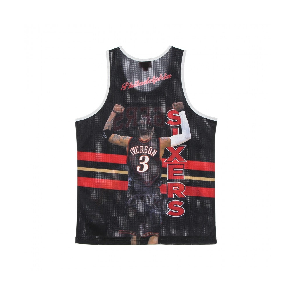 CANOTTA TIPO BASKET UOMO NBA BEHIND THE BACK TANK ALLEN IVERSON HARDWOOD CLASSICS PHI76E BLACK