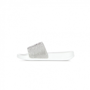 CIABATTE UOMO LORD NERMAL SLIDES RHINESTONE WHITE