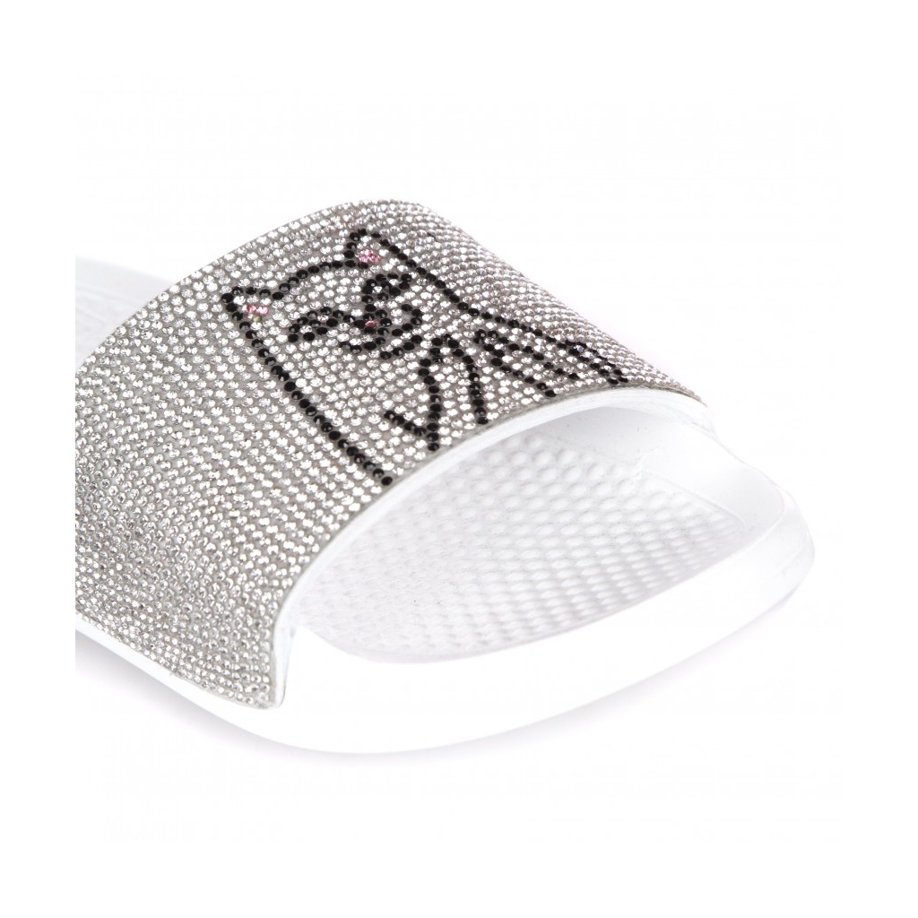 CIABATTE UOMO LORD NERMAL SLIDES RHINESTONE WHITE