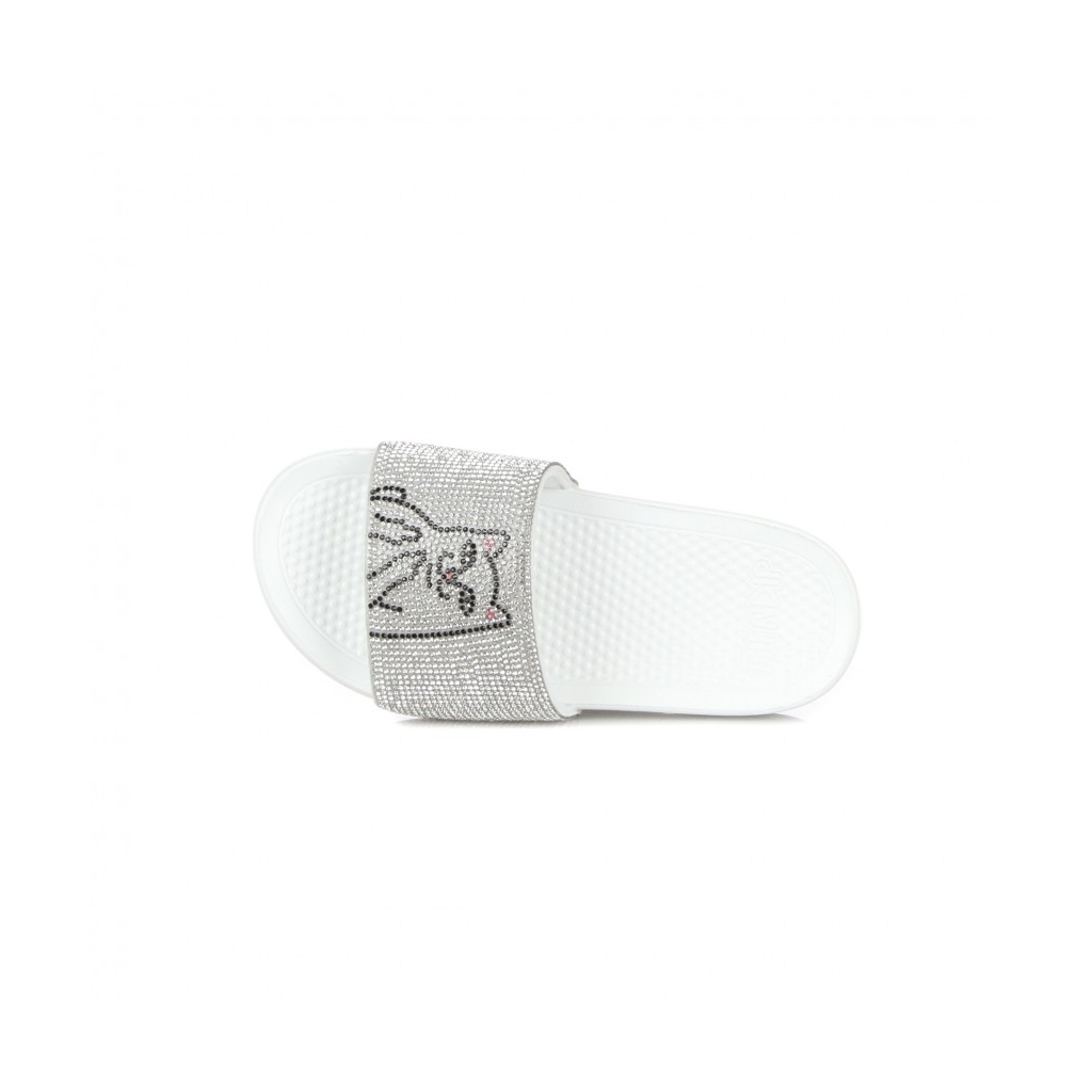 CIABATTE UOMO LORD NERMAL SLIDES RHINESTONE WHITE