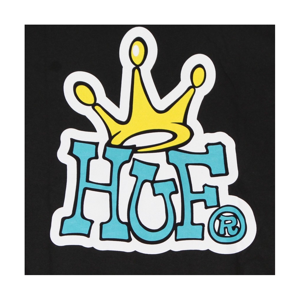 MAGLIETTA UOMO HUF CROWN LOGO TEE BLACK