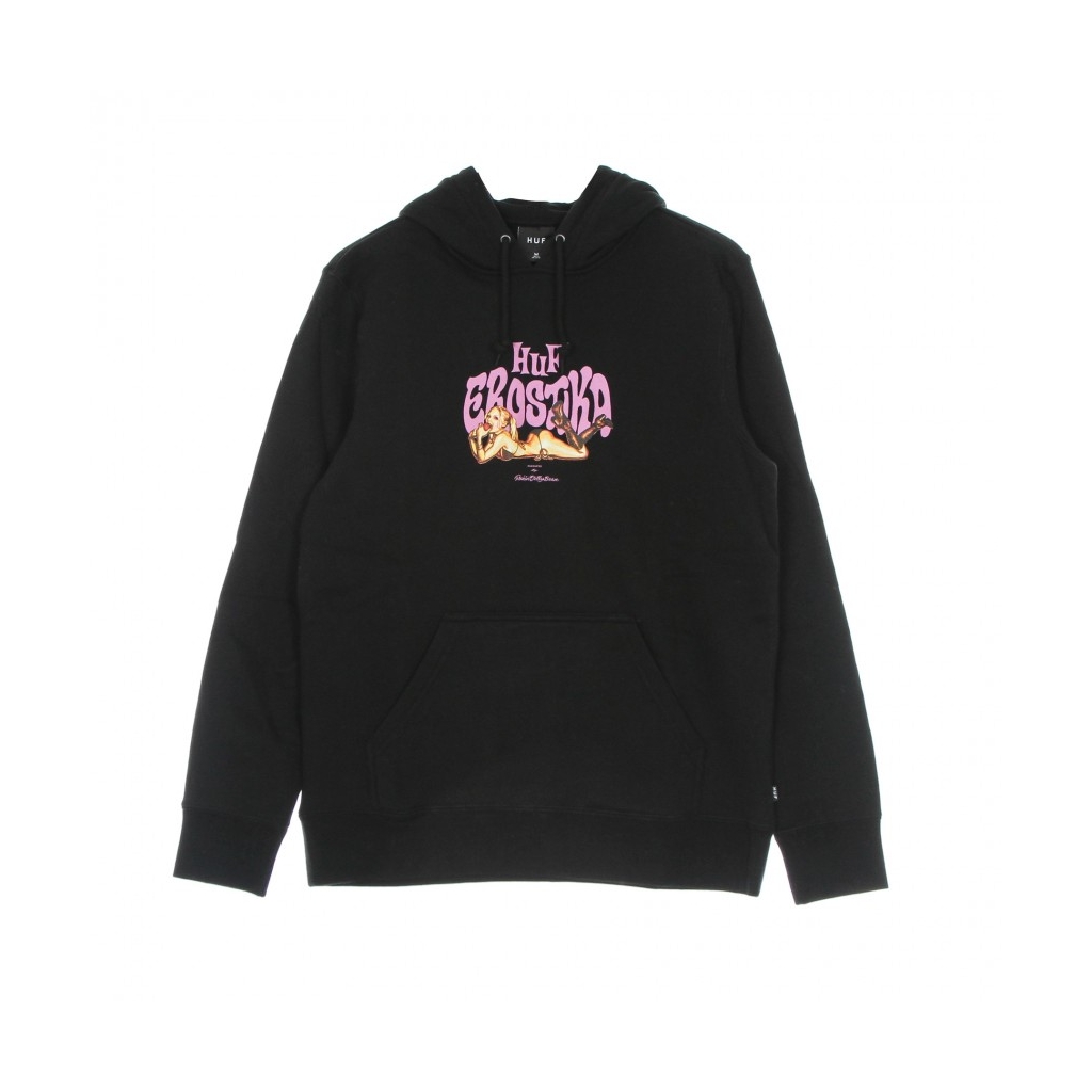 FELPA CAPPUCCIO UOMO HUF EROSTIKA HOODIE X ROCKIN JELLY BEAN BLACK