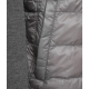 Cardigan in piuma con dettagli in maglia grigio chiaro