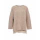 Maglione in lana con collo staccabile beige