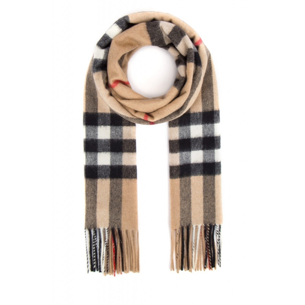 SCIARPA MU GIANT CHECK BEIGE