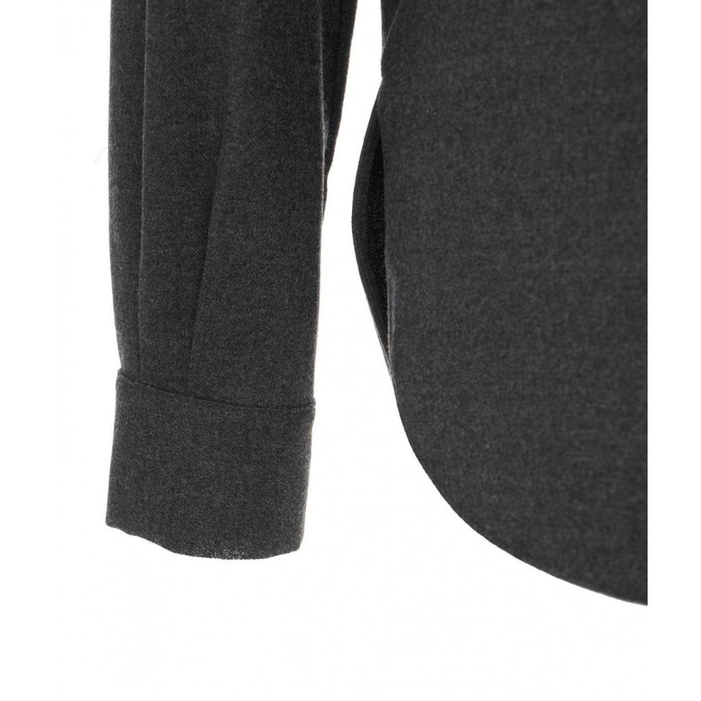 Camicia in lana vergine grigio scuro
