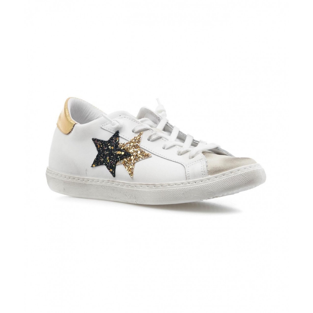 Sneakers con logo a stella bianco