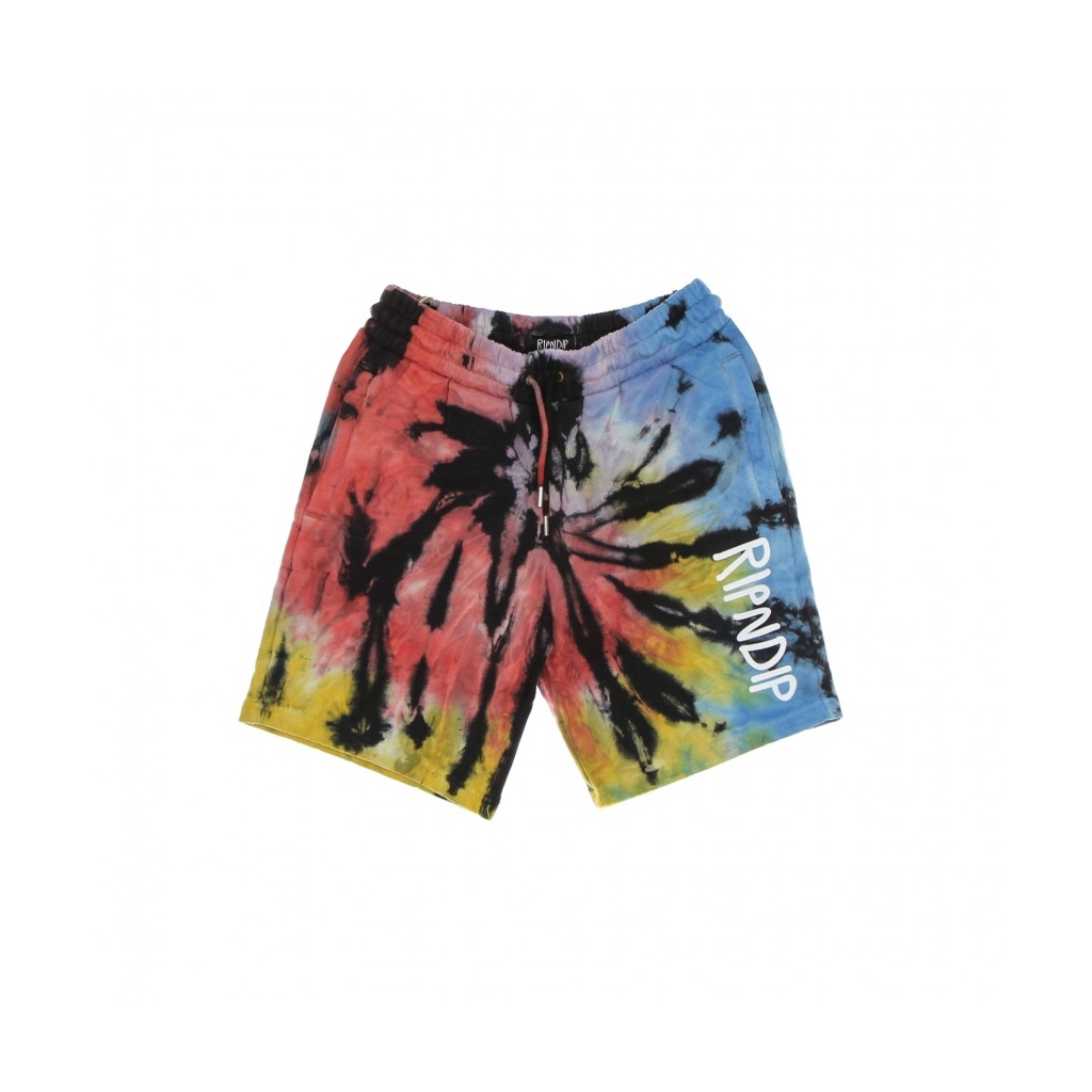 pantalone corto tuta uomo rubber logo sweatshorts SUNBURST SPIRAL TIE DYE