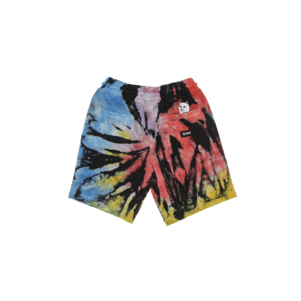 pantalone corto tuta uomo rubber logo sweatshorts SUNBURST SPIRAL TIE DYE