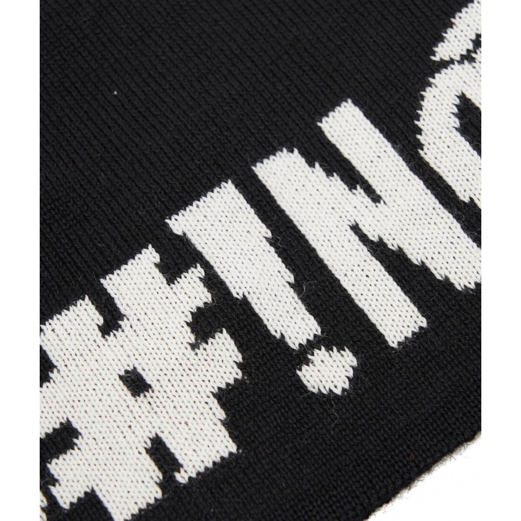 Berretto a maglia con logo nero