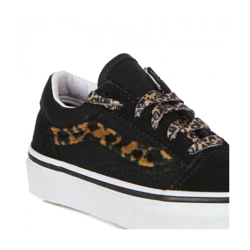 scarpa bassa bambino old skool leopard fur BLACK/TRUE WHITE