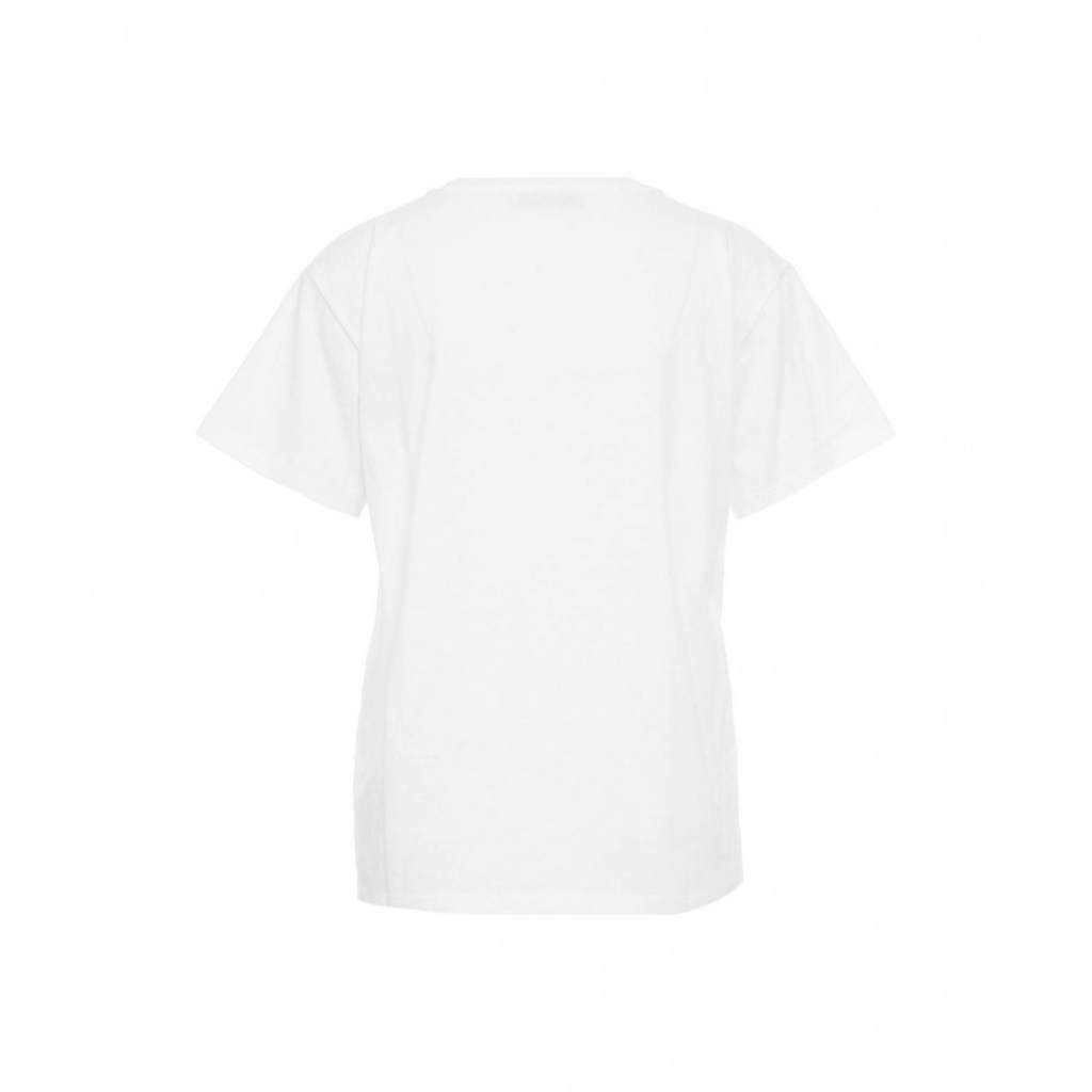 T-shirt con ricamo del logo bianco