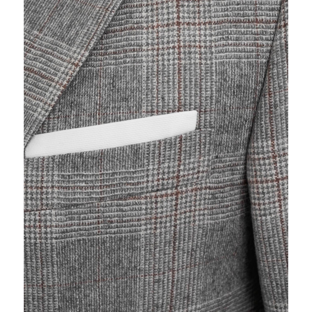 Blazer glencheck in misto lana grigio