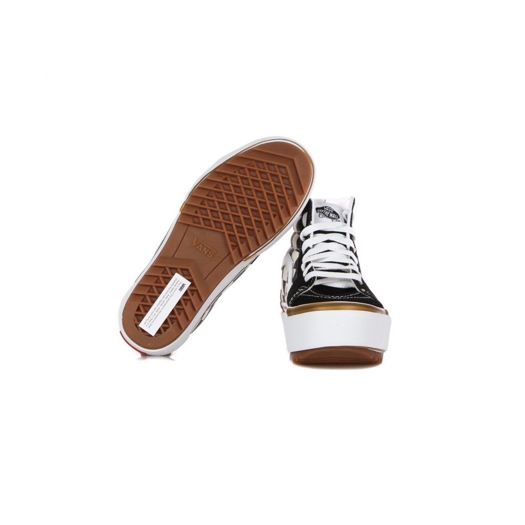 scarpa alta donna sk8-hi stacked checkerboard MULTI/TRUE WHITE