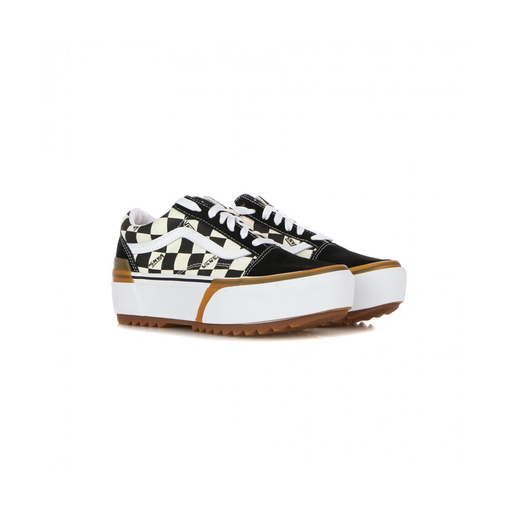 scarpa bassa donna old skool stacked checkerboard MULTI/TRUE WHITE