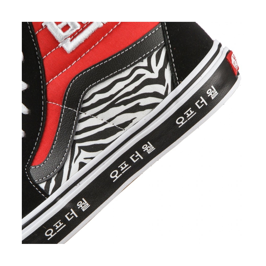 scarpa alta uomo sk8-hi korean typography RACING RED/TRUE BLUE