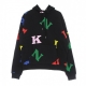 felpa cappuccio uomo retro logo hoodie BLACK/MULTI