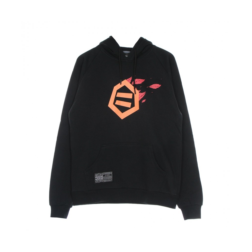 felpa cappuccio uomo logo foglie hoodie BLACK