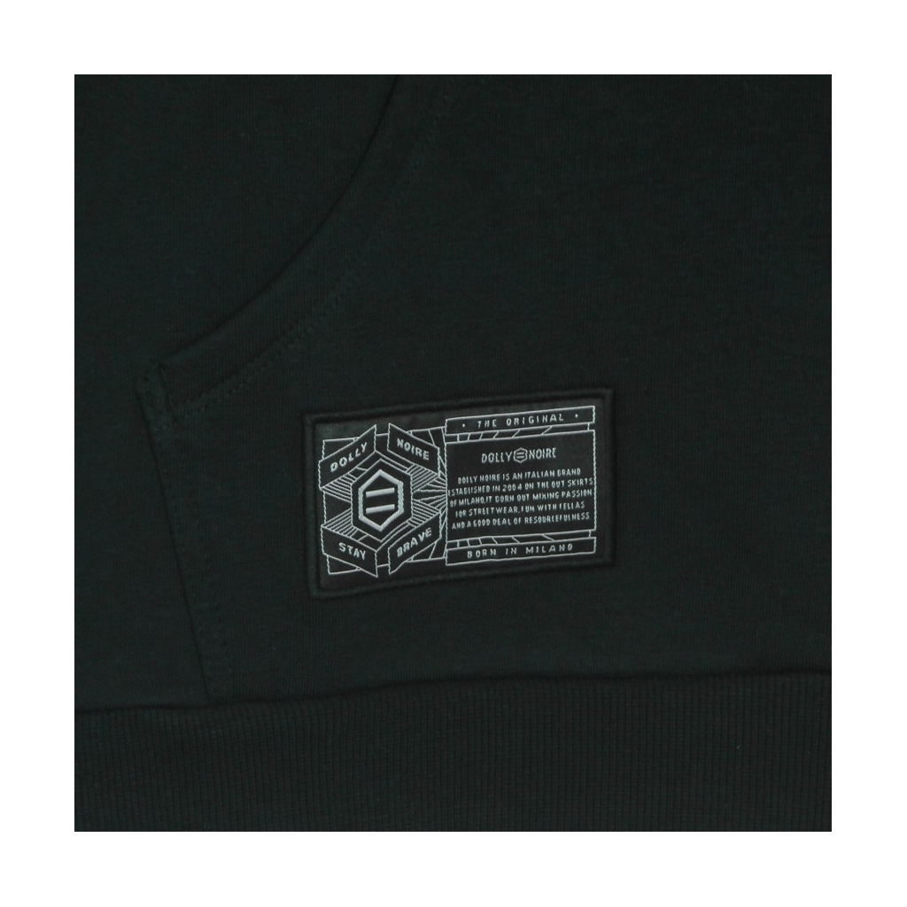 felpa cappuccio uomo logo foglie hoodie BLACK