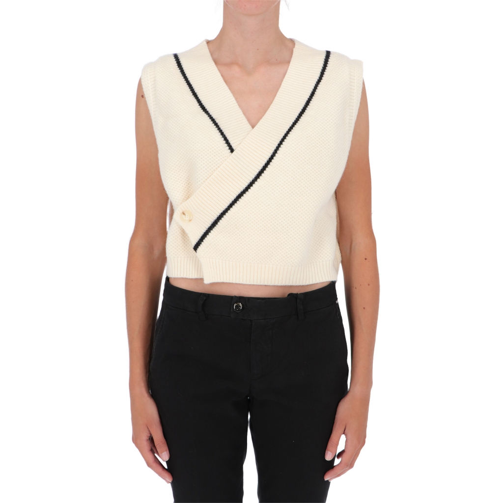 CARDIGAN GILET PUNTO W SKATIE IVORY