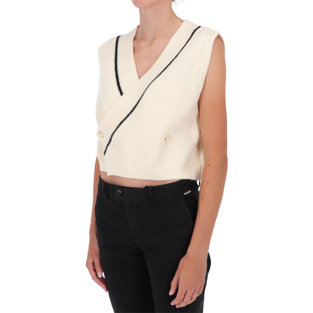 CARDIGAN GILET PUNTO W SKATIE IVORY