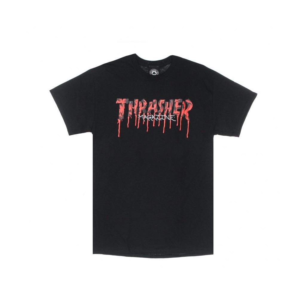 THRASHER maglietta uomo blood drip tee BLACK T shirt Bowdoo