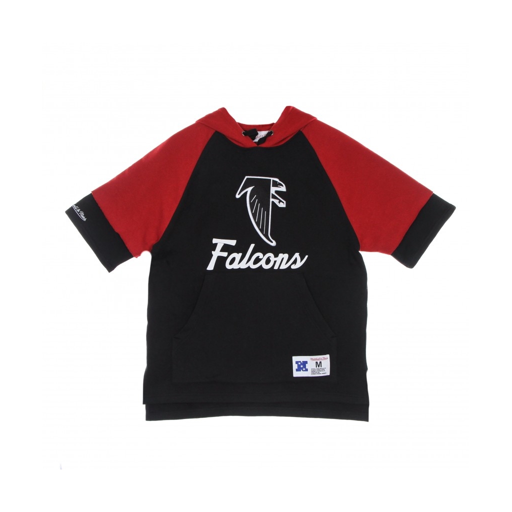 felpa cappuccio manica corta uomo nfl fleece hoodie atlfal BLACK
