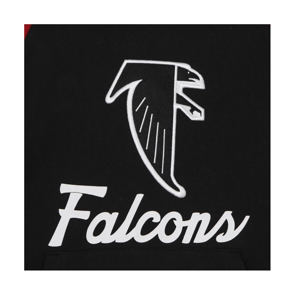 felpa cappuccio manica corta uomo nfl fleece hoodie atlfal BLACK