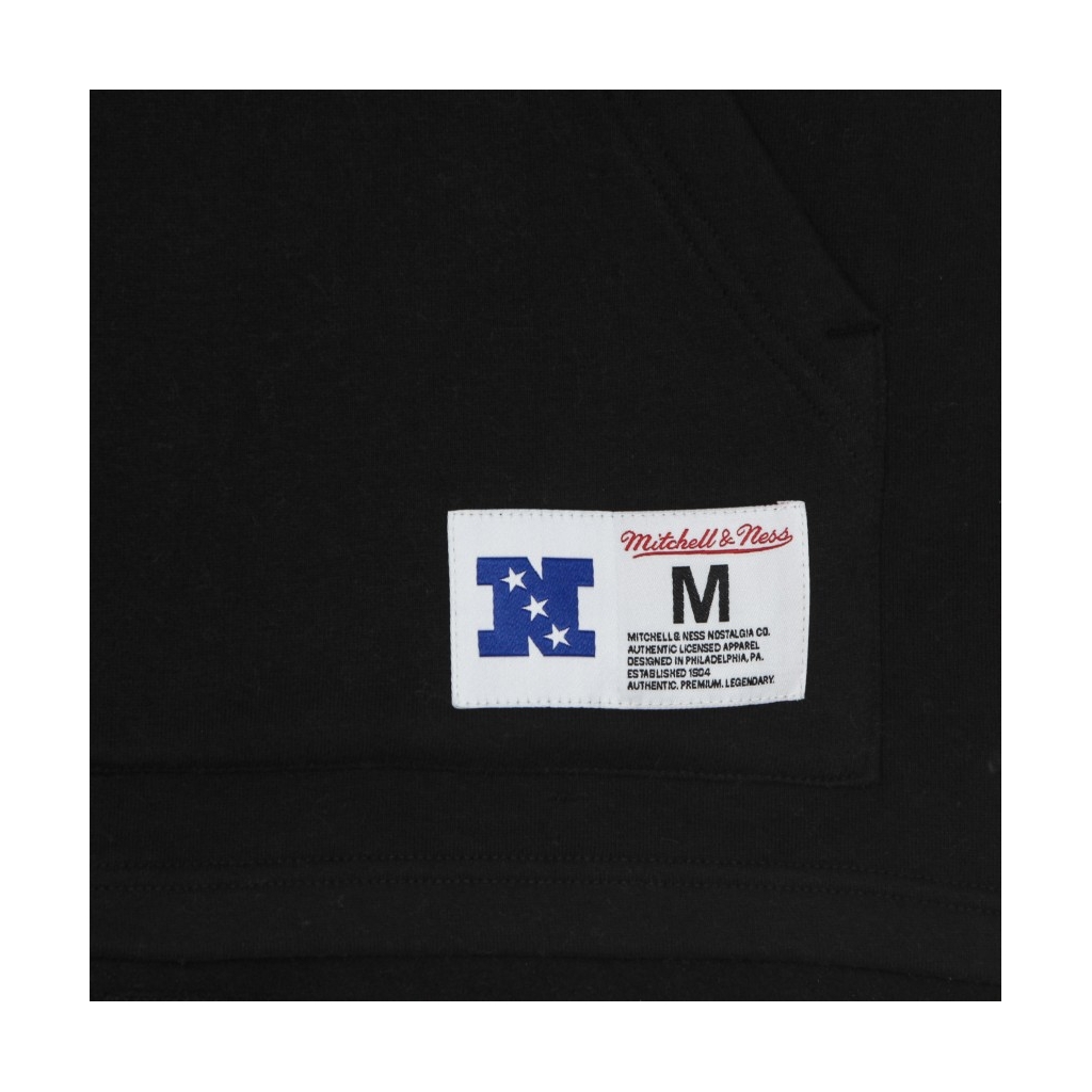 felpa cappuccio manica corta uomo nfl fleece hoodie atlfal BLACK