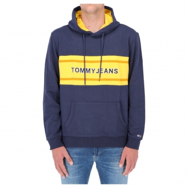 Felpa Tommy Hilfiger Jeans Uomo Pieced Bend Logo C87 NAVY MULTI