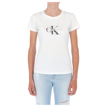 Tshirt Calvin Klein Jeans Donna Seasonal Filled Monog YAF BRIGHT WHITE