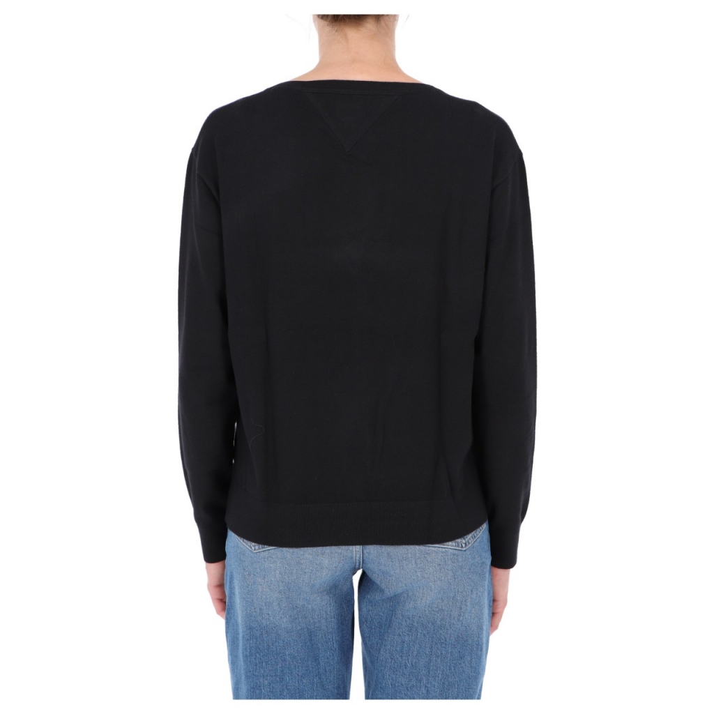 Maglia Tommy Hilfiger Jeans Donna Tjw V-Neck Sweater BDS BLACK