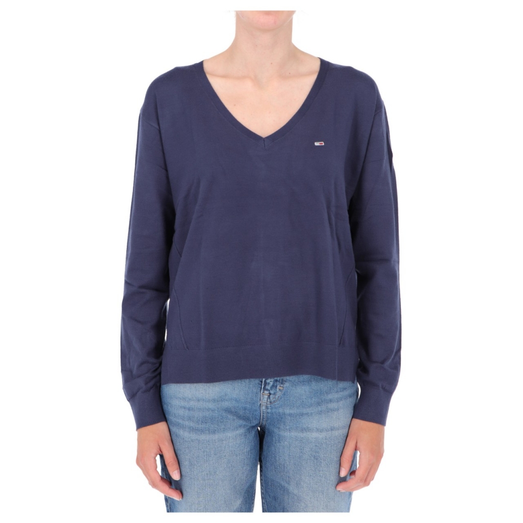 Maglia Tommy Hilfiger Jeans Donna Tjw V-Neck Sweater C87 TWILIGHTNAVY