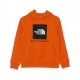 felpa cappuccio bambino box pullover hoodie RED ORANGE