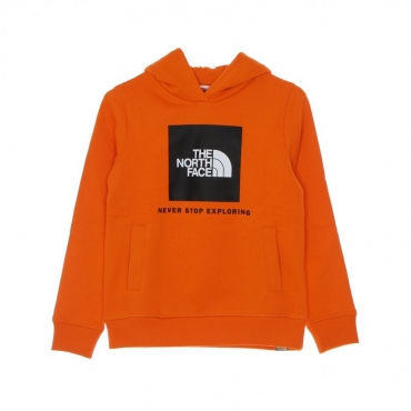 felpa cappuccio bambino box pullover hoodie RED ORANGE