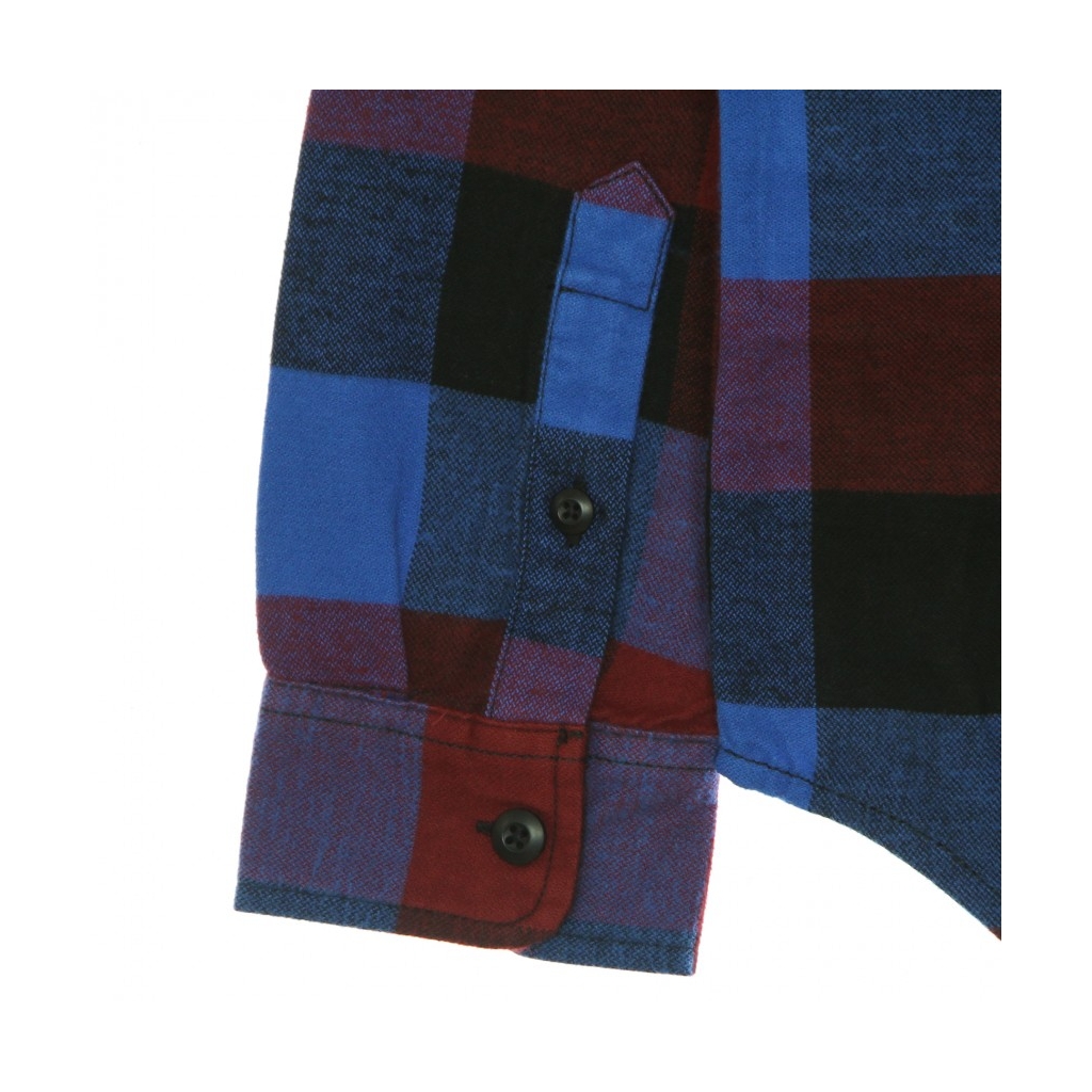 camicia manica lunga uomo box flannel shirt POMEGRANATE/NAUTICAL BLUE