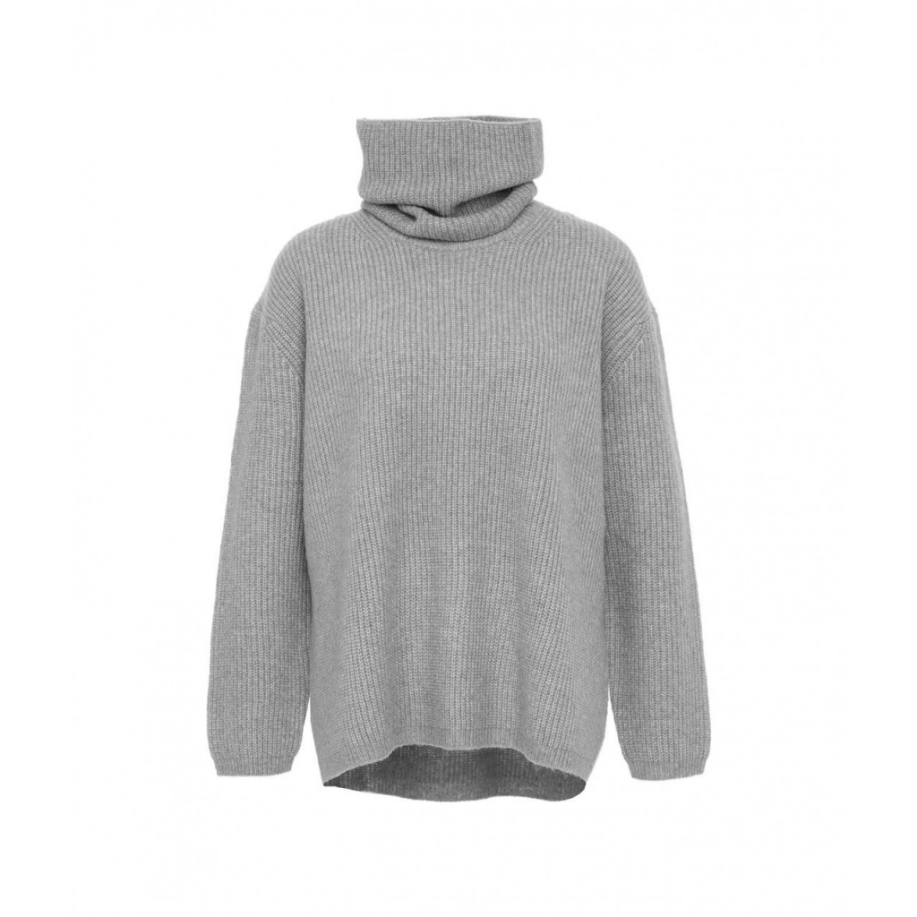 Maglione con collo rimovibile grigio