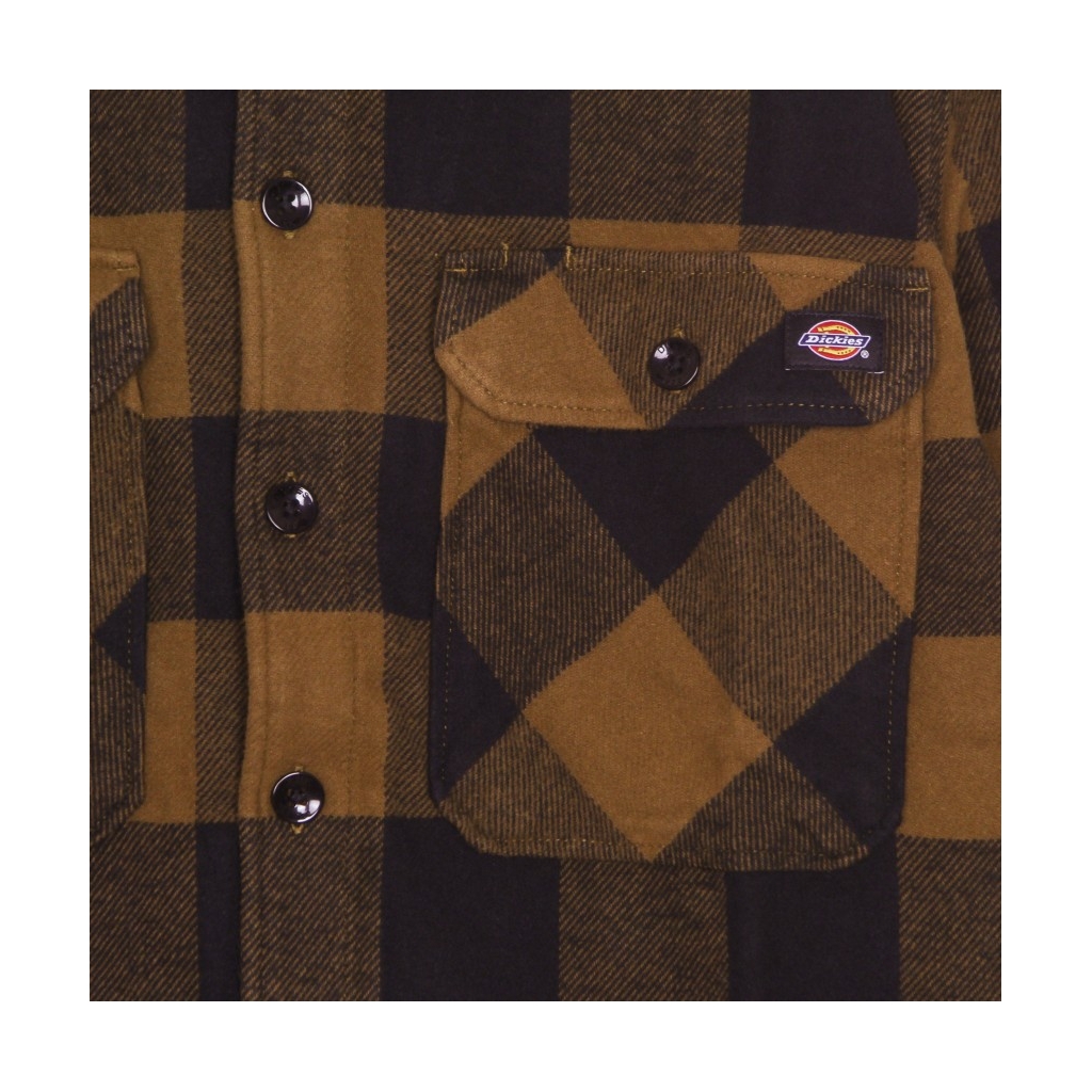 camicia manica lunga uomo new sacramento l/s shirt BROWN DUCK