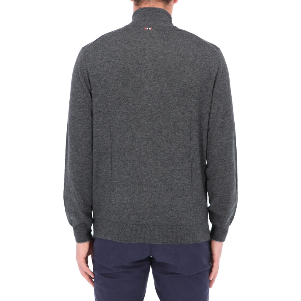 Maglia Napapijri Uomo Damavand H 3 Lana 100 Zip 197 DARK GREY