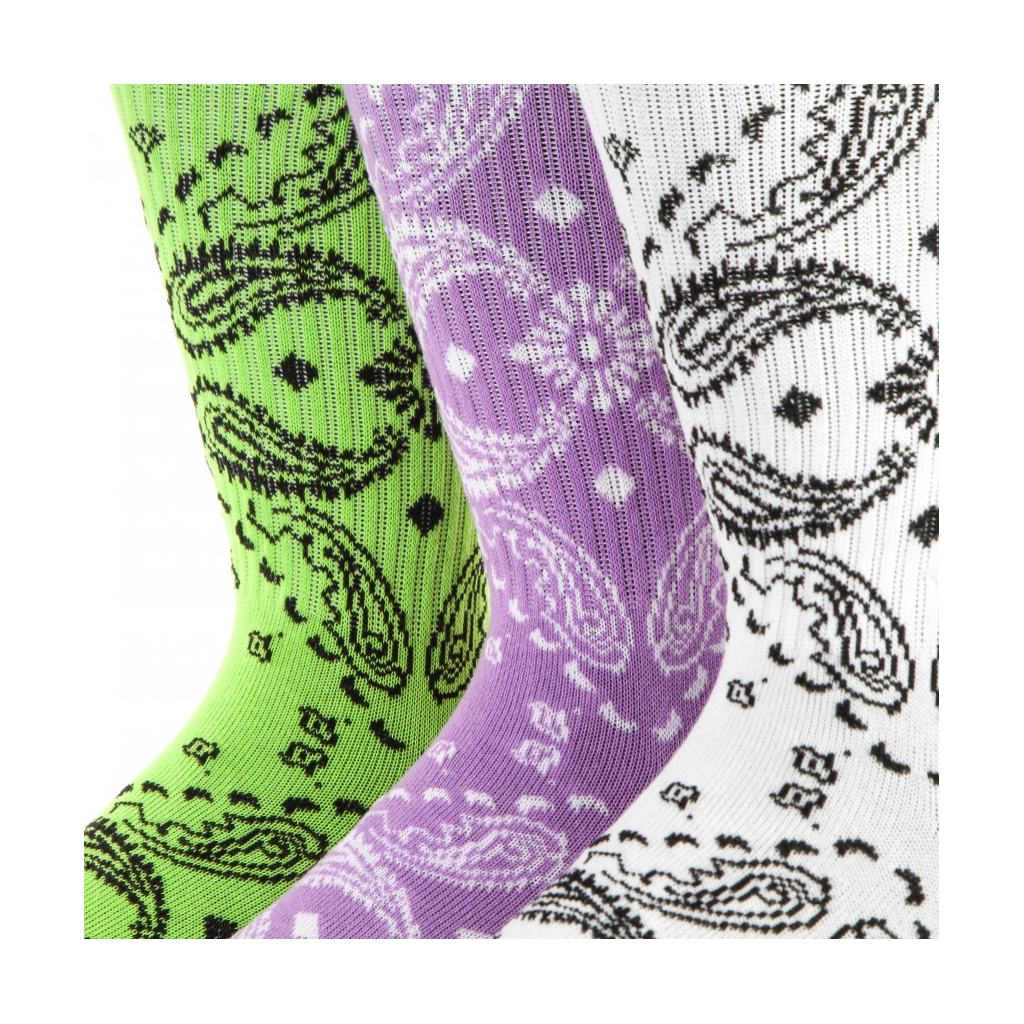 calza media uomo bandana pattern socks PURPLE/GREEN/WHITE