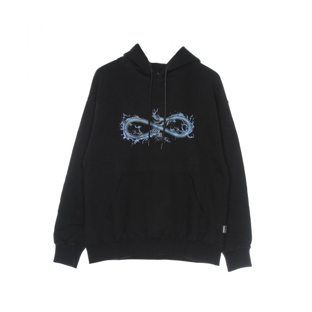 felpa cappuccio uomo logo water hoodie BLACK