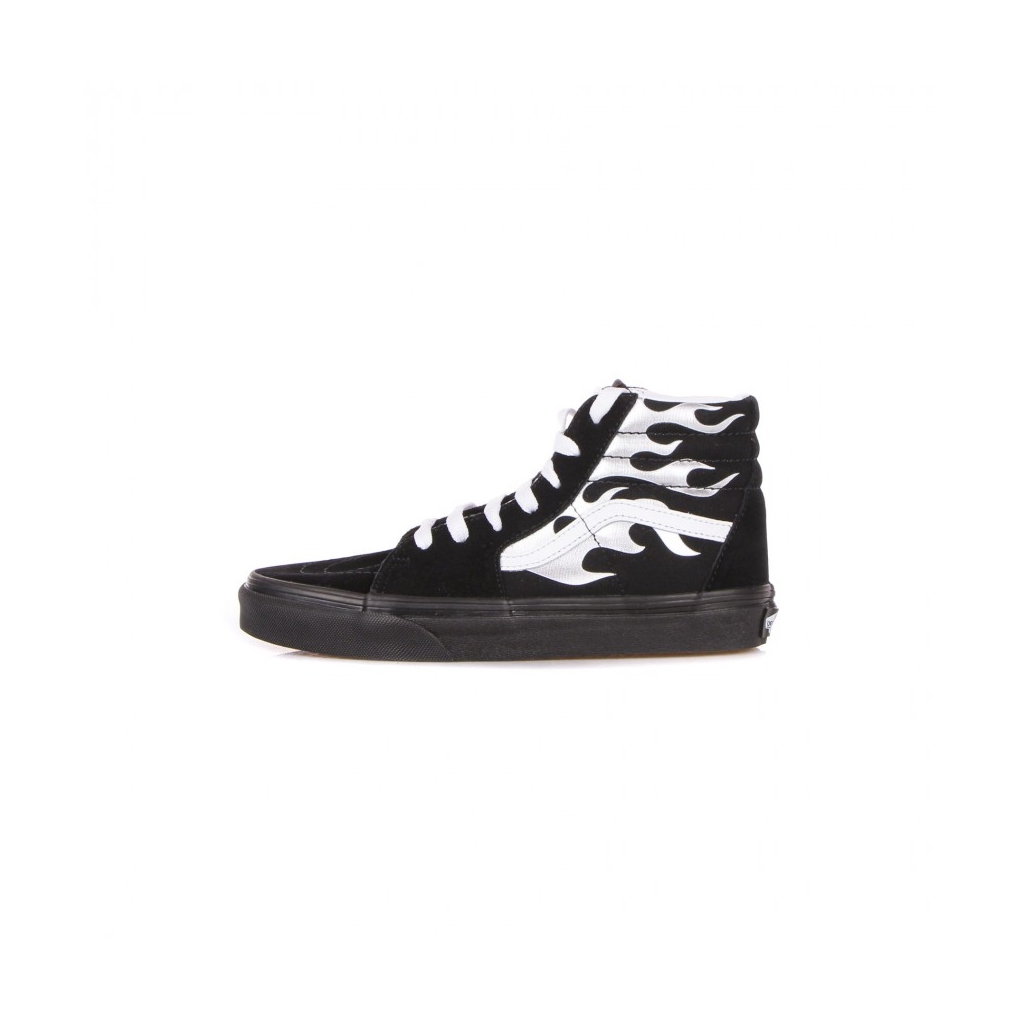 scarpa alta bambino sk8-hi metallic flame BLACK/SILVER