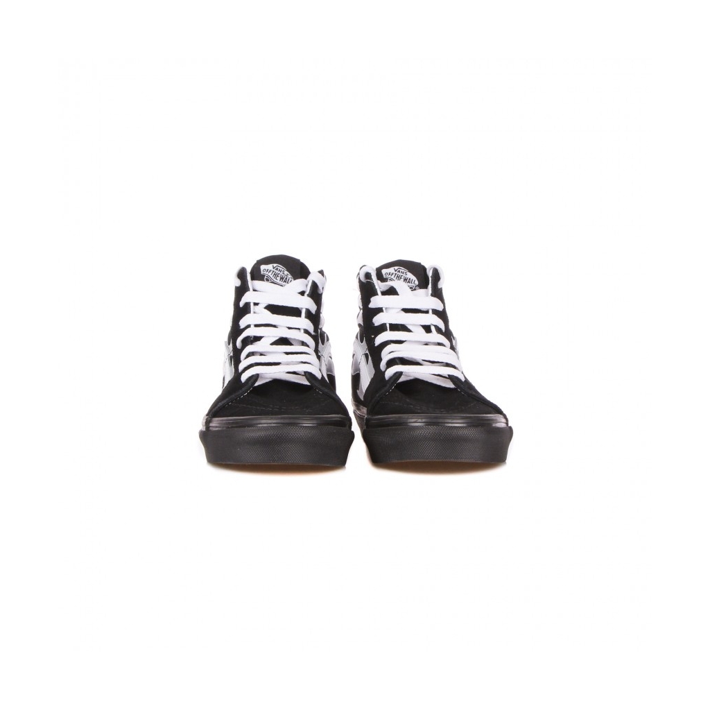 scarpa alta bambino sk8-hi metallic flame BLACK/SILVER