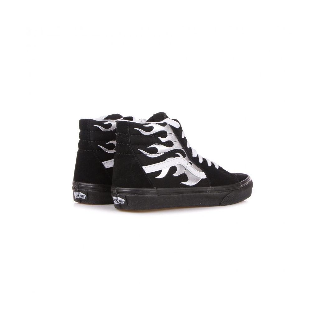 scarpa alta bambino sk8-hi metallic flame BLACK/SILVER