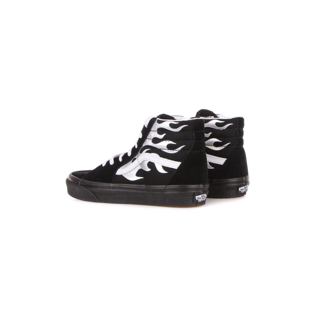 scarpa alta bambino sk8-hi metallic flame BLACK/SILVER