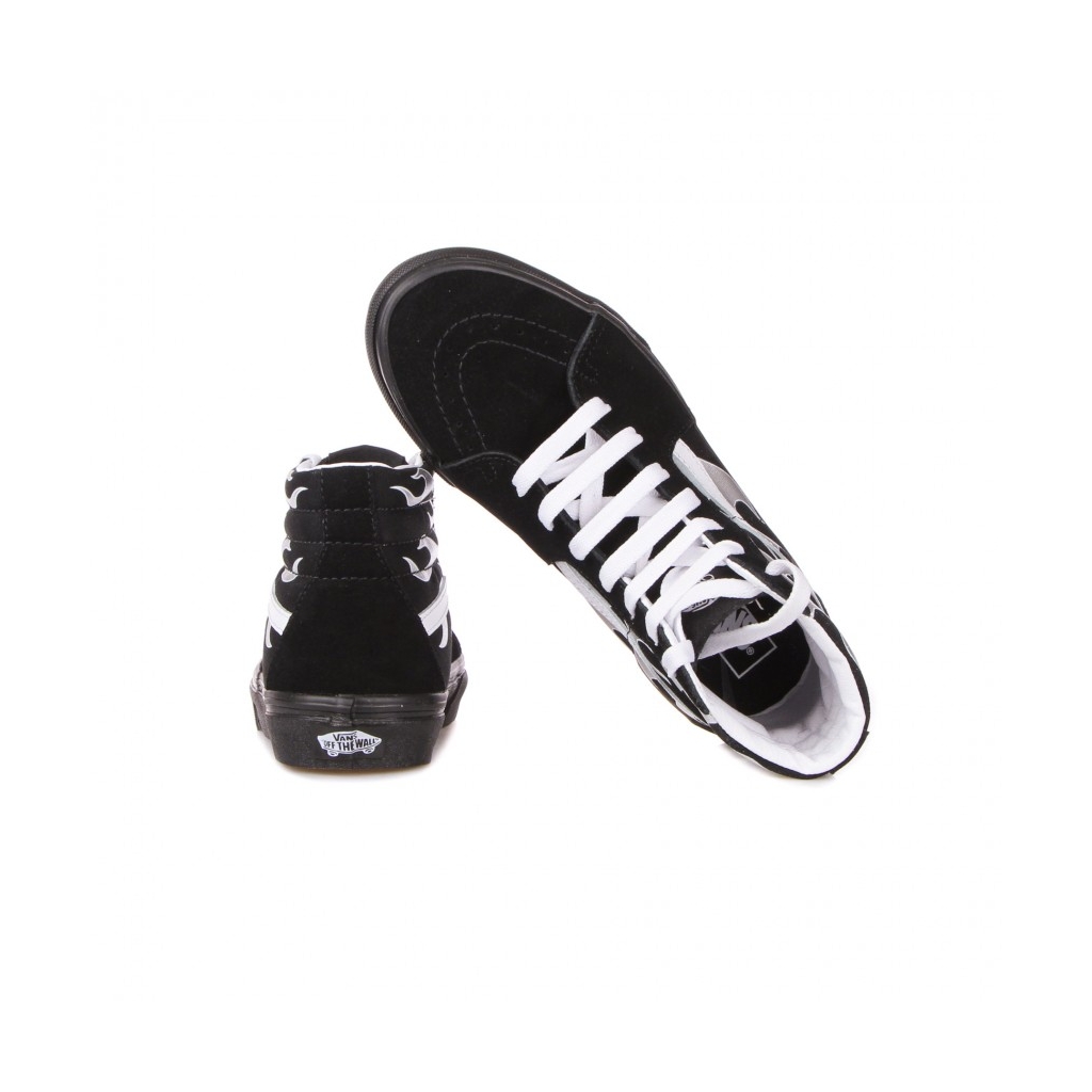 scarpa alta bambino sk8-hi metallic flame BLACK/SILVER